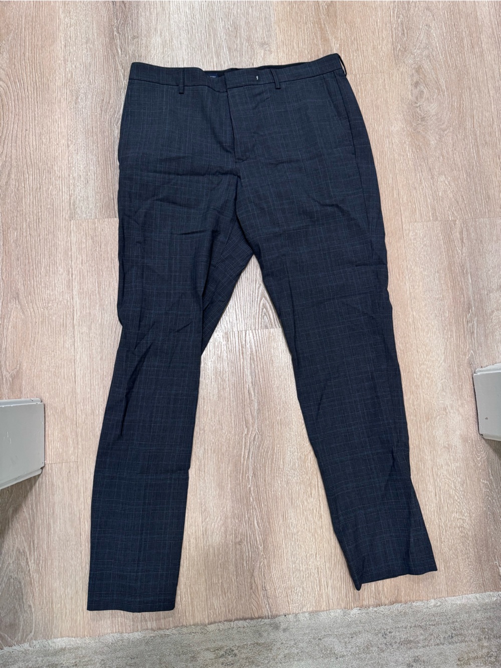 J. Crew Men's Dark Navy Plaid Dress Pants